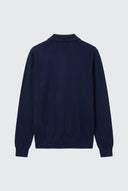 Polo Azul de Punto Manga Larga Hombre