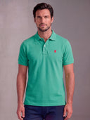 Men's Classic Forest Green Pink Cape Polo