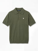 Polo Verde de Punto Manga Corta Hombre