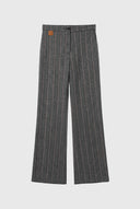 Pantalón Gris Espiga Rayas Mujer