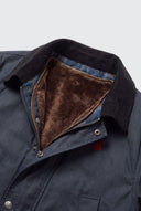 Parka Encerada Desgastada Azul Hombre