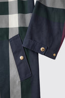 Gabardina Azul Cuadros Mujer