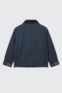 Parka Corta Encerada Azul Mujer