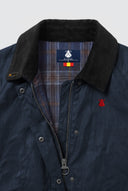 Parka Corta Encerada Azul Mujer
