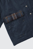 Parka Corta Encerada Azul Mujer