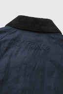 Parka Corta Encerada Azul Mujer