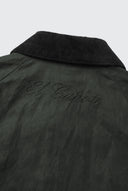 Parka Corta Encerada Verde Kaki Mujer
