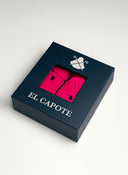 Fuchsiafarbenes Hut- und Handschuhpaket für Damen