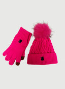 Fuchsia Hat and Gloves Pack for Women