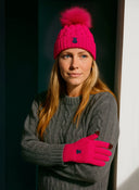 Pack de Gorro Y Guantes Fucsia Mujer