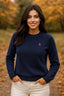 Jersey Azul Marino Cuello Caja Mujer