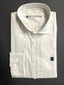 Camisa Hombre Sarga Blanca Capote Azul