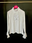 Blusa Cuello Volantes Blanca Mujer