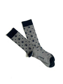Calcetines Grises Logos Azul Marino