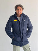Parka España Azul Marino Capucha Desmontable Hombre