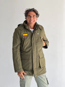 Parka España Verde Capucha Desmontable Hombre