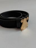 Cinturón Negro Piel de Potro Mujer