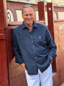 Guayabera Azul Marino Hombre