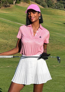 Polo Rosa Jaspeado Tejido Ultraligero Mujer