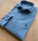 Camisa Azul Celeste Nido de Abeja Hombre