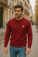 Jersey Lambswool Burdeos Cuello Caja Hombre