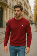 Jersey Lambswool Burdeos Cuello Caja Hombre