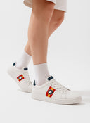 Sneaker Blanc Logo Rose Capote Unisexe