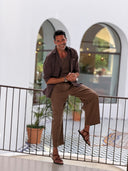 Guayabera Marrón Chocolate Hombre
