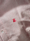 Camisa Rayas Rosas Lino Cuello Botón Hombre