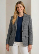 Americana Cuadros Azul Mujer