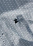 Camisa Celeste Raya Blanca Hombre