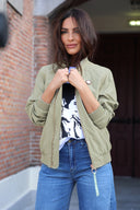 Cazadora Bomber Verde  Mujer