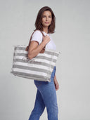 Bolso Tote Lona Rayas Mujer