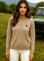 Jersey Beige Cuello Caja Mujer