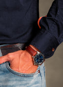 Camisa Sarga Azul España Hombre