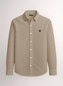 Camisa Camel Nido de Abeja Capote Azul Hombre