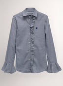 Camisa Cuadro Vichy Azul Villela Volantes