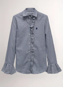 Camisa Cuadro Vichy Azul Villela Volantes