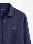 Camisa Azul Marino Lino Hombre
