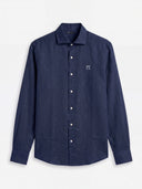 Camisa Azul Marino Lino Hombre