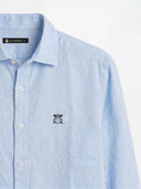 Camisa Celeste Claro Lino Hombre