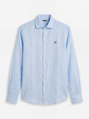 Camisa Celeste Claro Lino Hombre