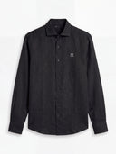 Camisa Negra Lino Hombre