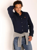 Camisa Sarga Marino Logo España Hombre