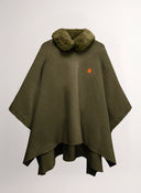 Capa Verde Kaki con Capucha Mujer