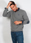 Jersey Hombre Cuello Pico Gris Coderas Azules