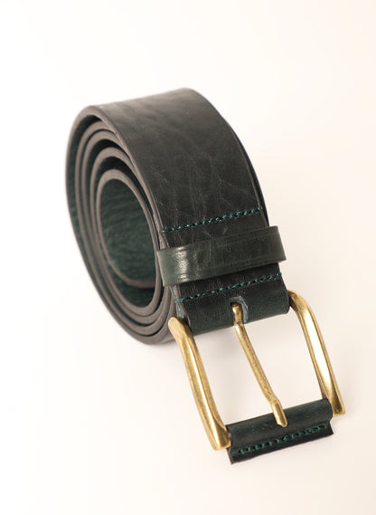 Dark Green Cowhide Leather Belt