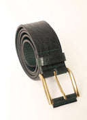 Cinturón Verde Oscuro Piel Vacuno