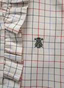 Damen-Jagdhemd mit Karomuster und Rüschenlatz