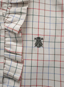 Camisa Cuadro Caza Pechera Volantes Mujer